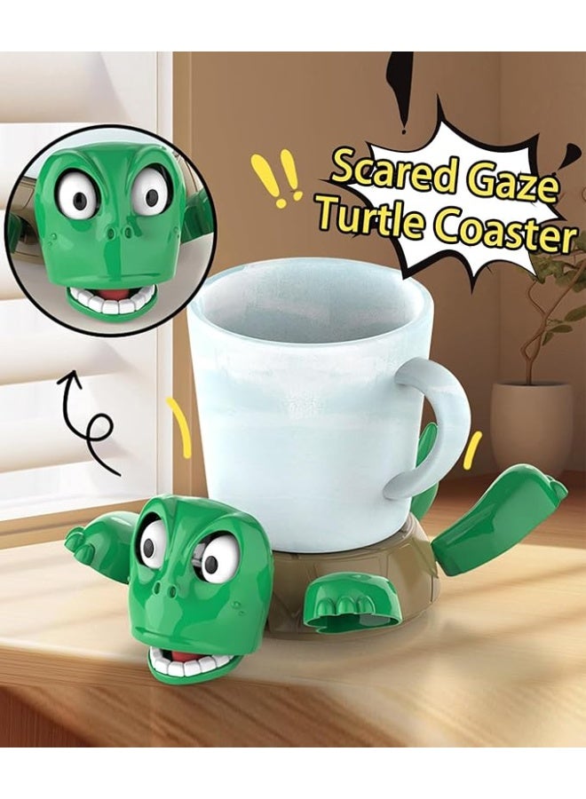 حامل أكواب (كوستر) بتصميم سلحفاة مضحكة، قاعدة عملية لحماية الأسطح من آثار الأكواب والحرارة، تصميم ديكوري لطيف مناسب للمنازل والمكاتب - Image 2